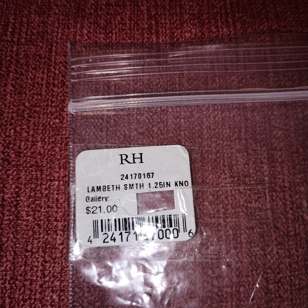 Restoration Hardware Lambeth Smooth Crystal 1.25 inch Knob NWT